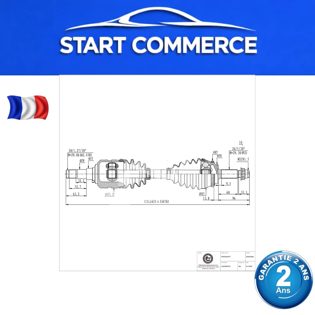 SKV Arbre de transmission