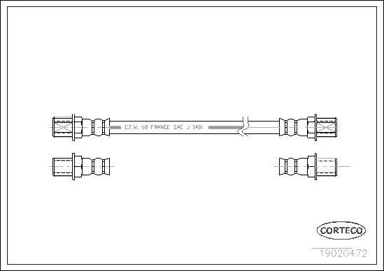 CORTECO flexible de frein peugeot l.t. j