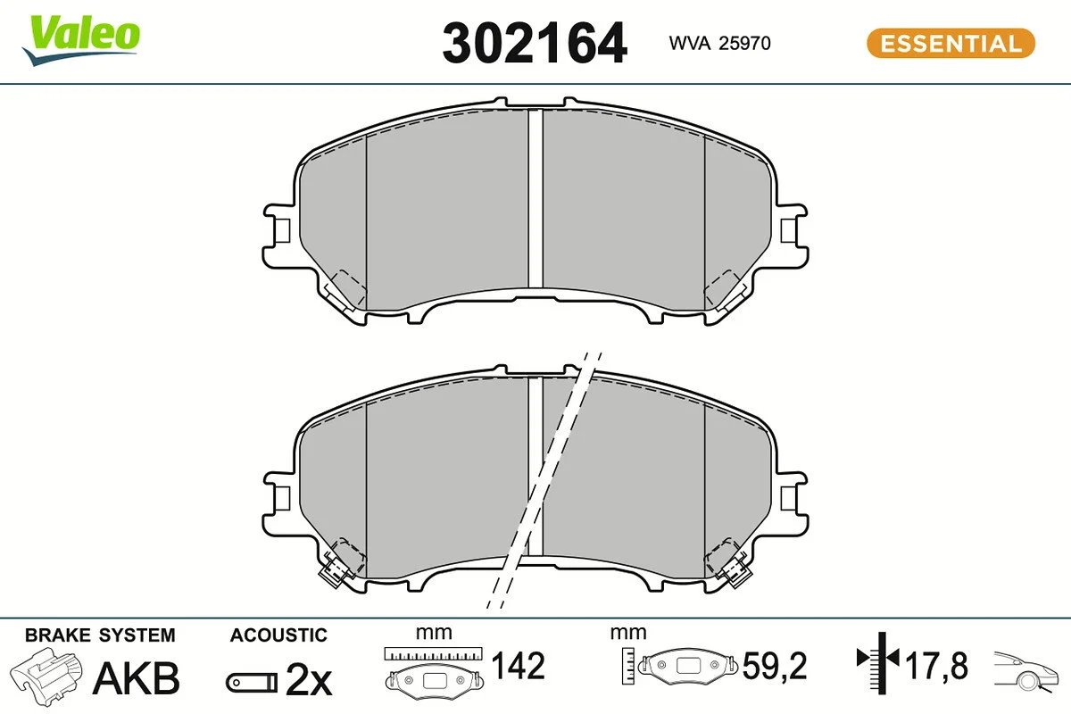 VALEO plaquettes de frein first nissan qashqai 02.14