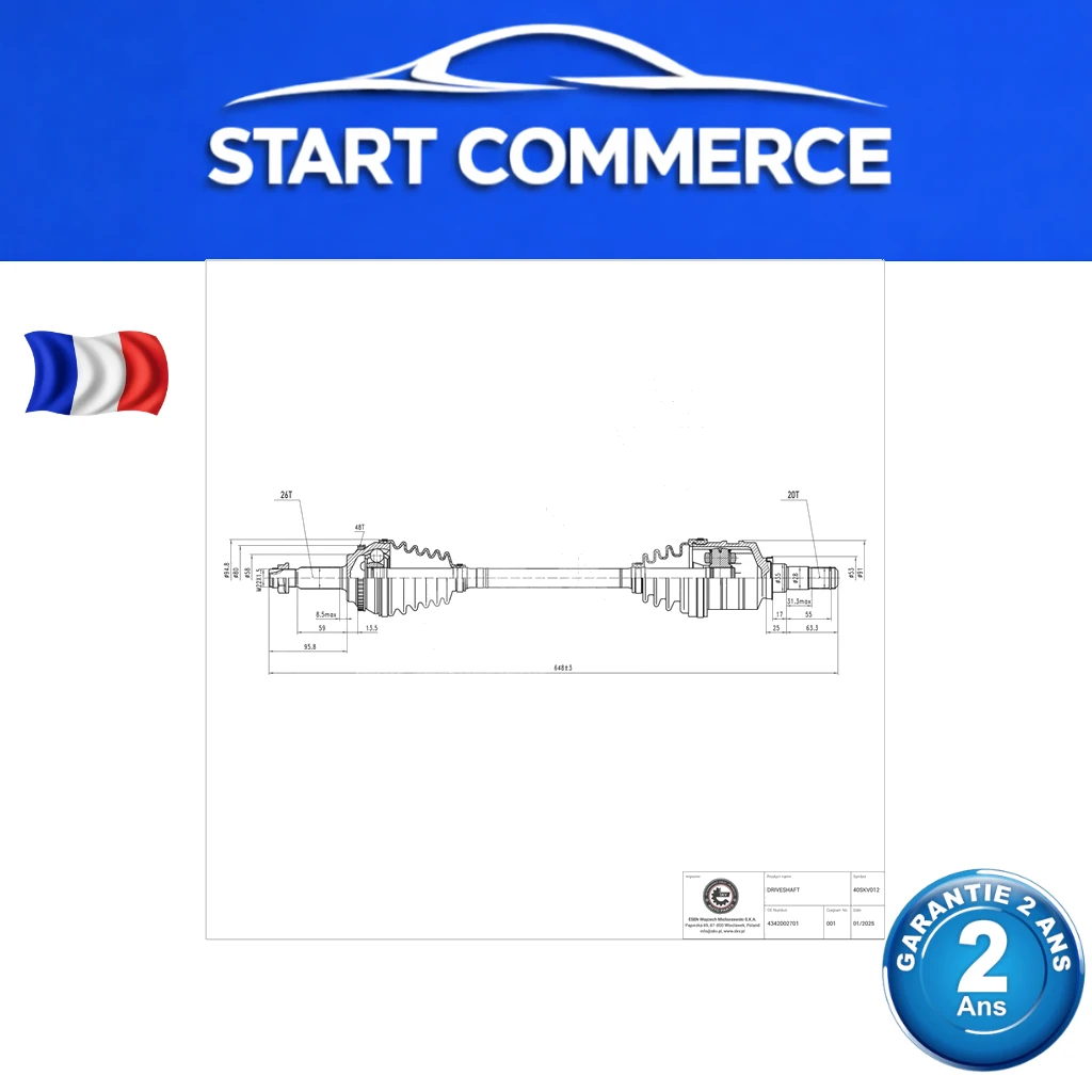 SKV Arbre de transmission