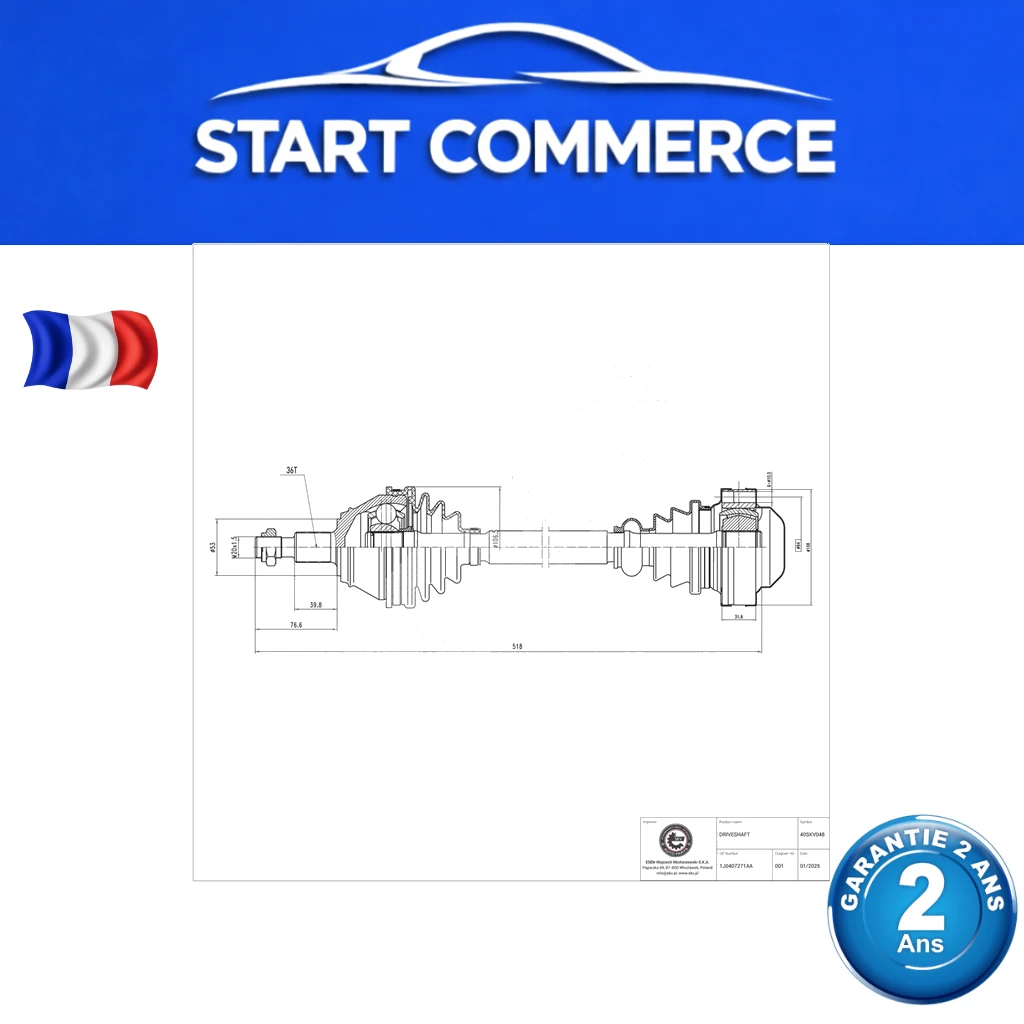 SKV Arbre de transmission