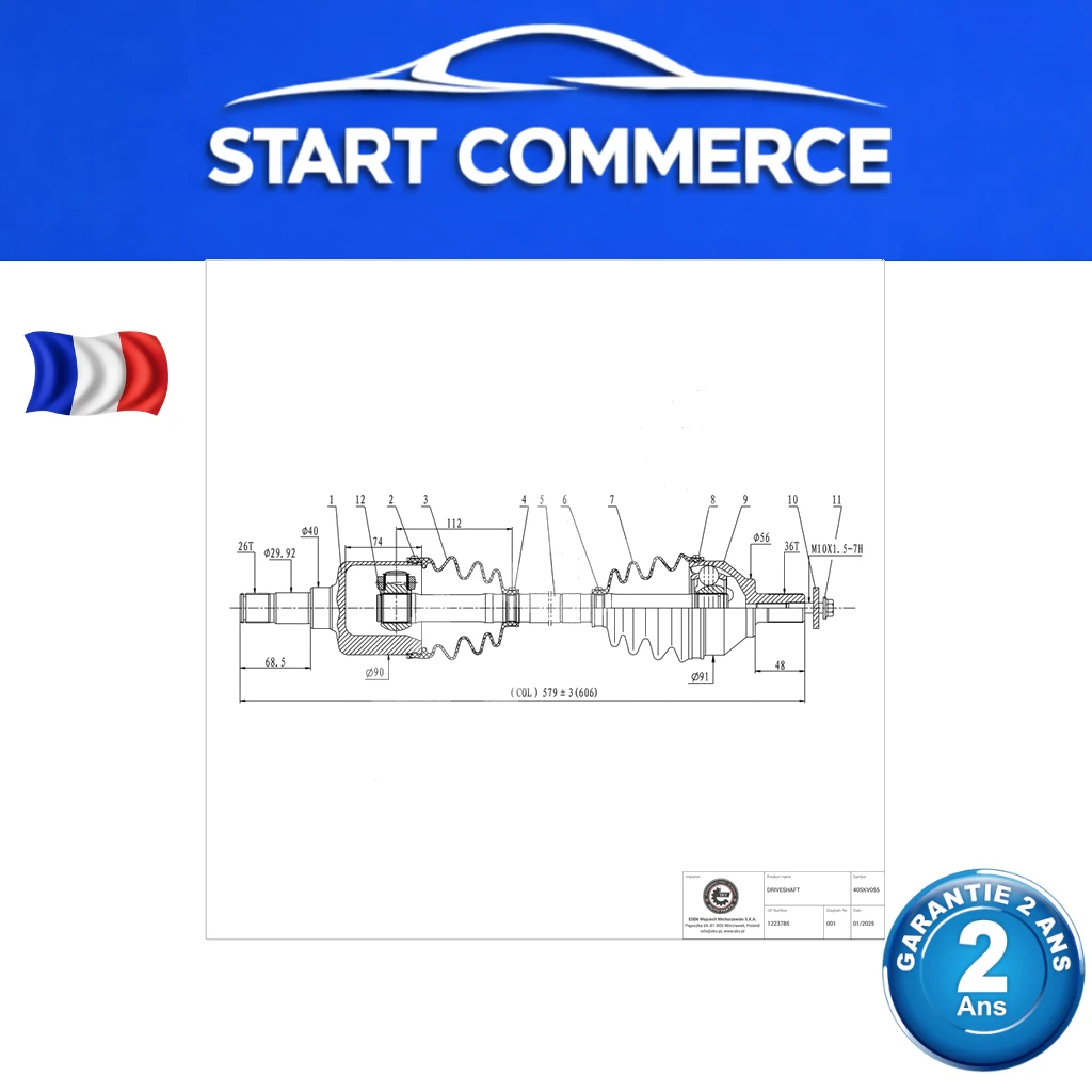 SKV Arbre de transmission
