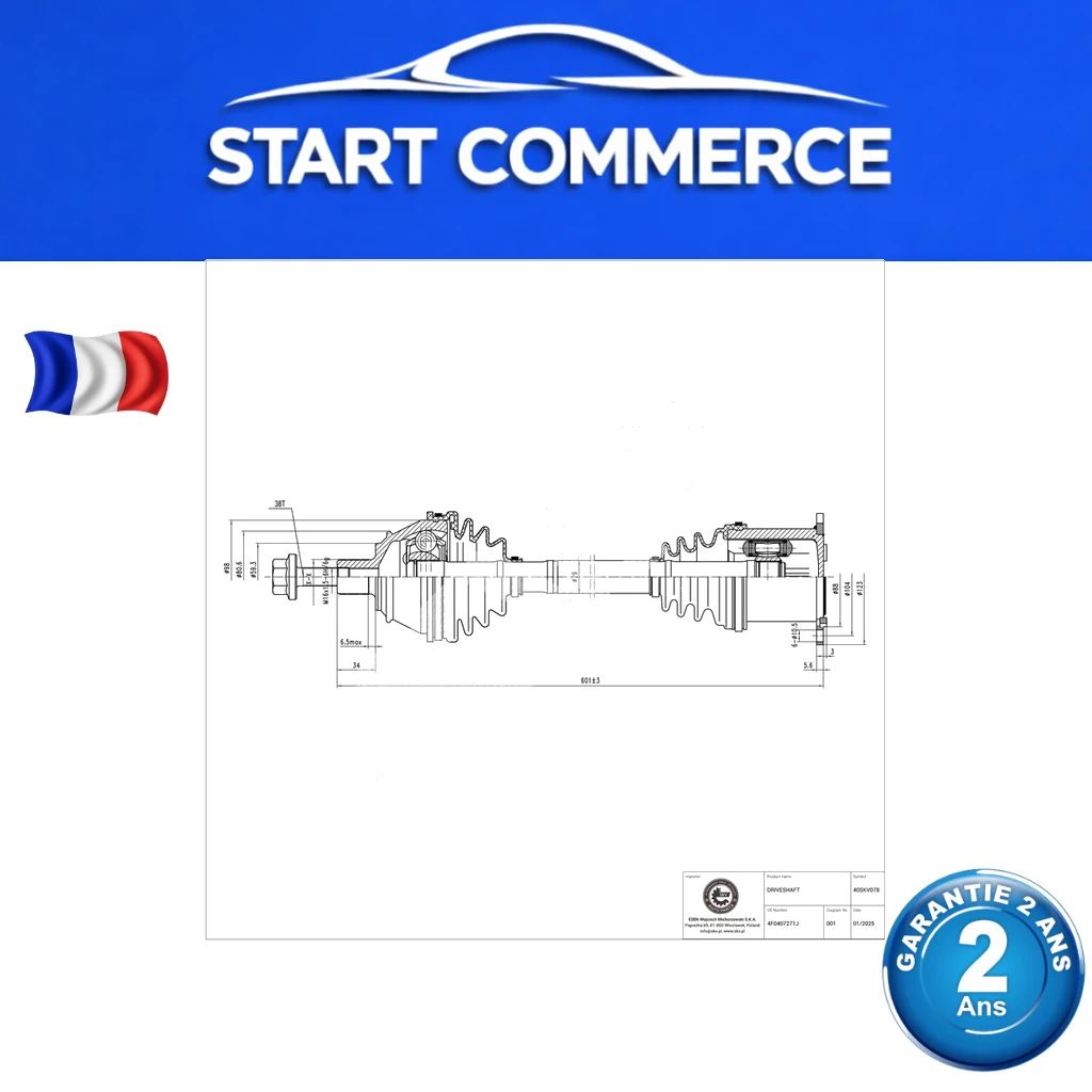 SKV Arbre de transmission
