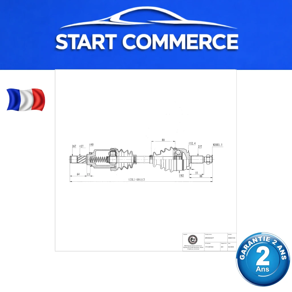SKV Arbre de transmission