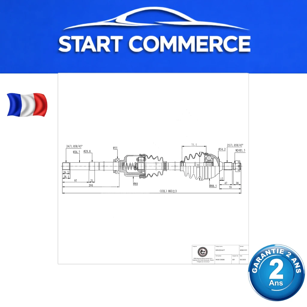 SKV Arbre de transmission