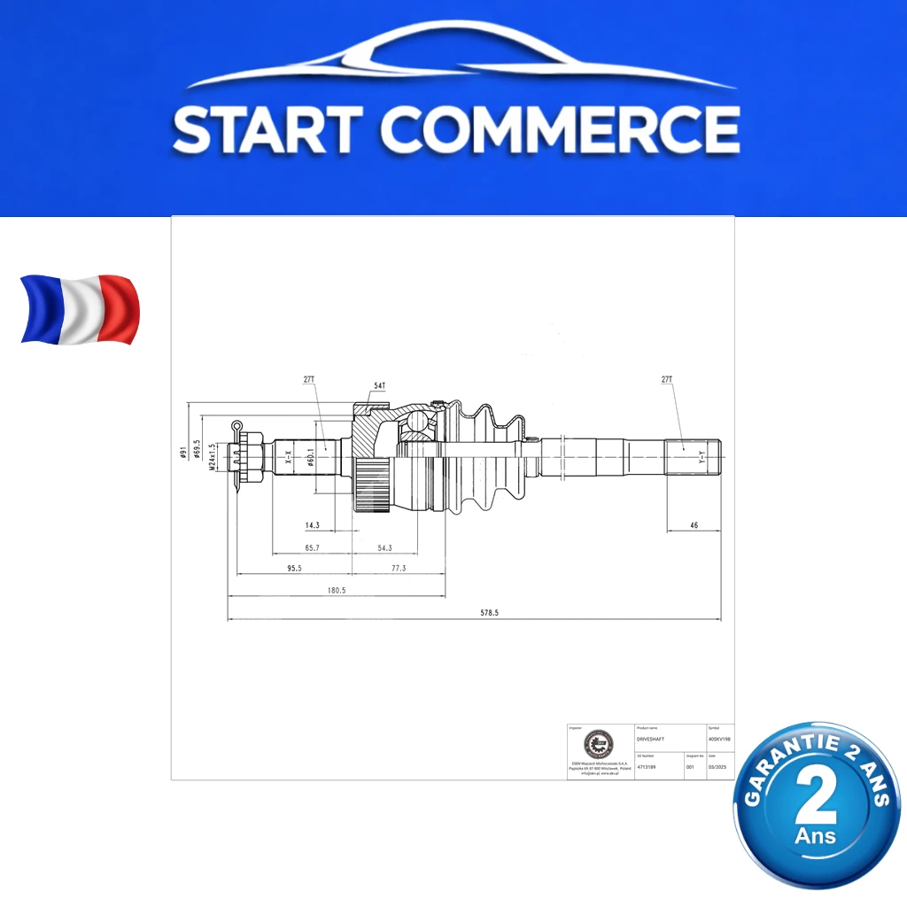 SKV Arbre de transmission