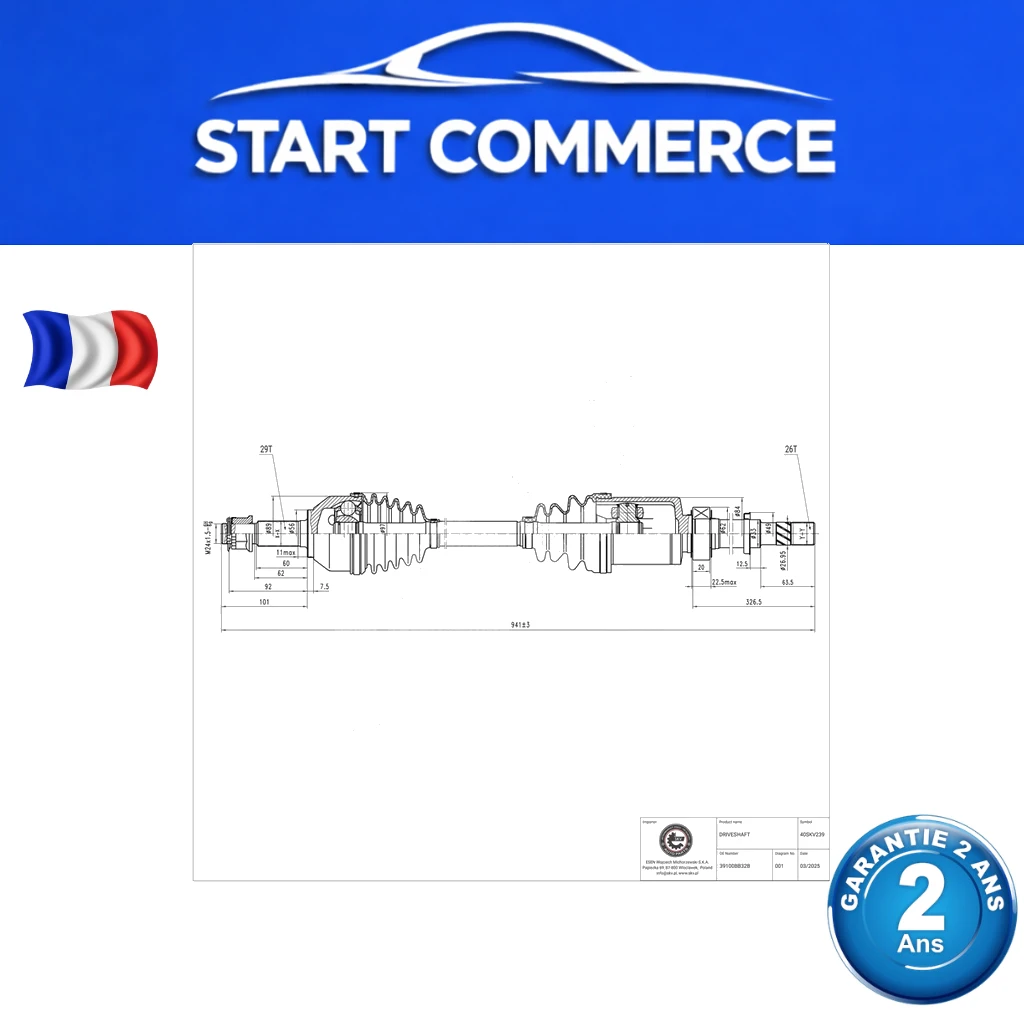 SKV Arbre de transmission