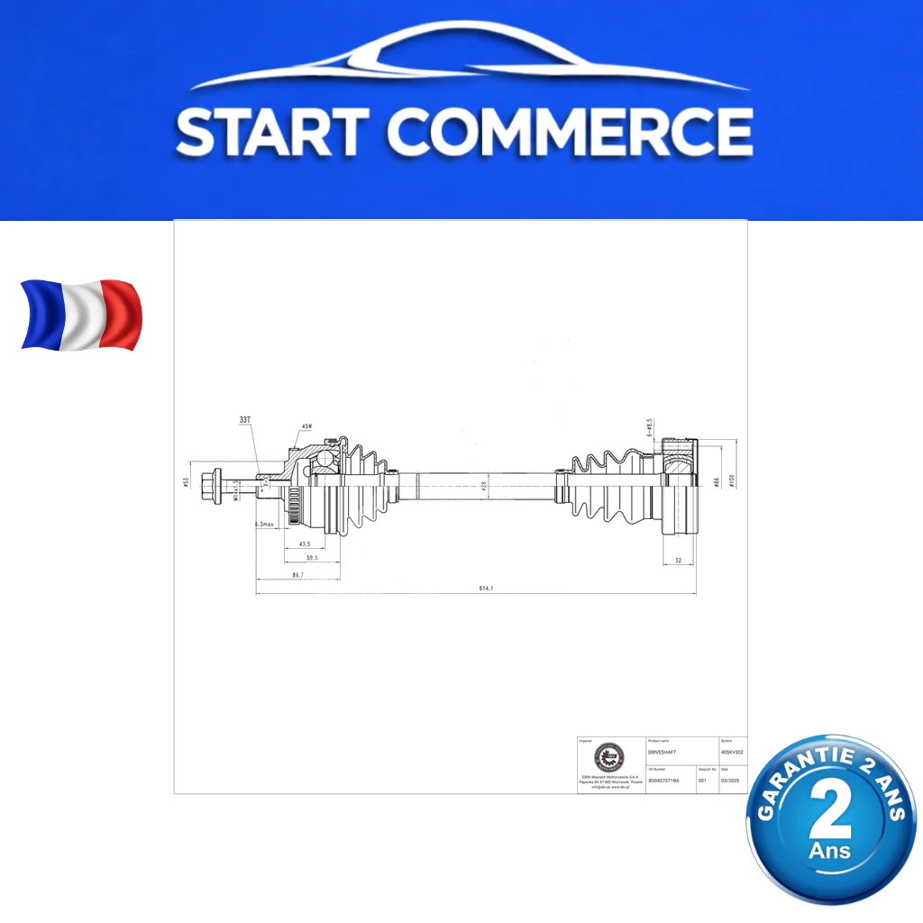 SKV Arbre de transmission