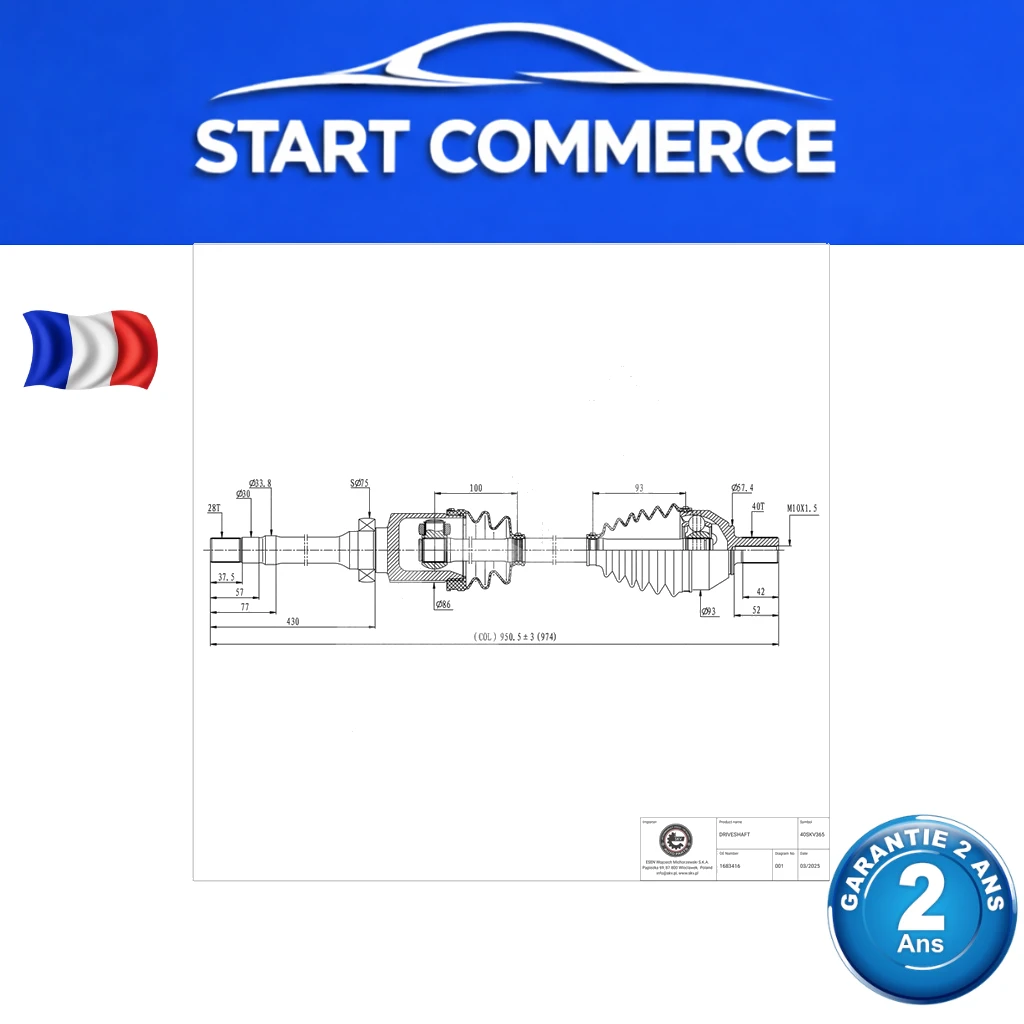 SKV Arbre de transmission