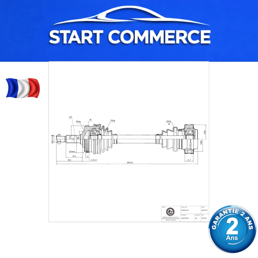 SKV Arbre de transmission