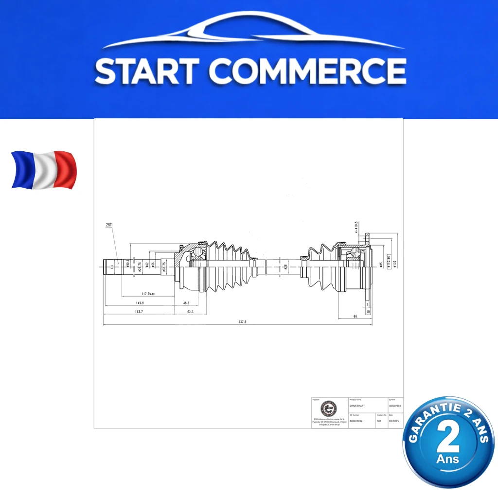 SKV Arbre de transmission