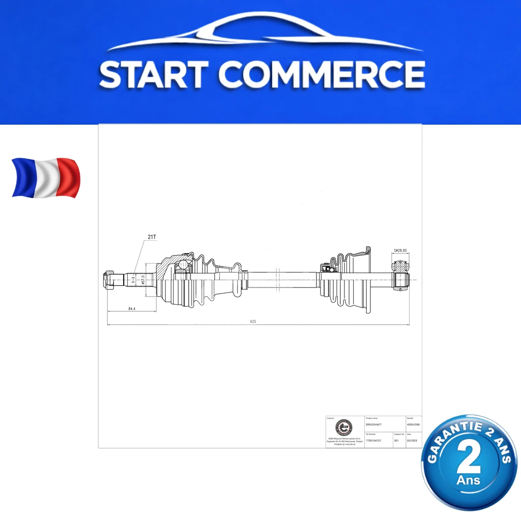 SKV Arbre de transmission