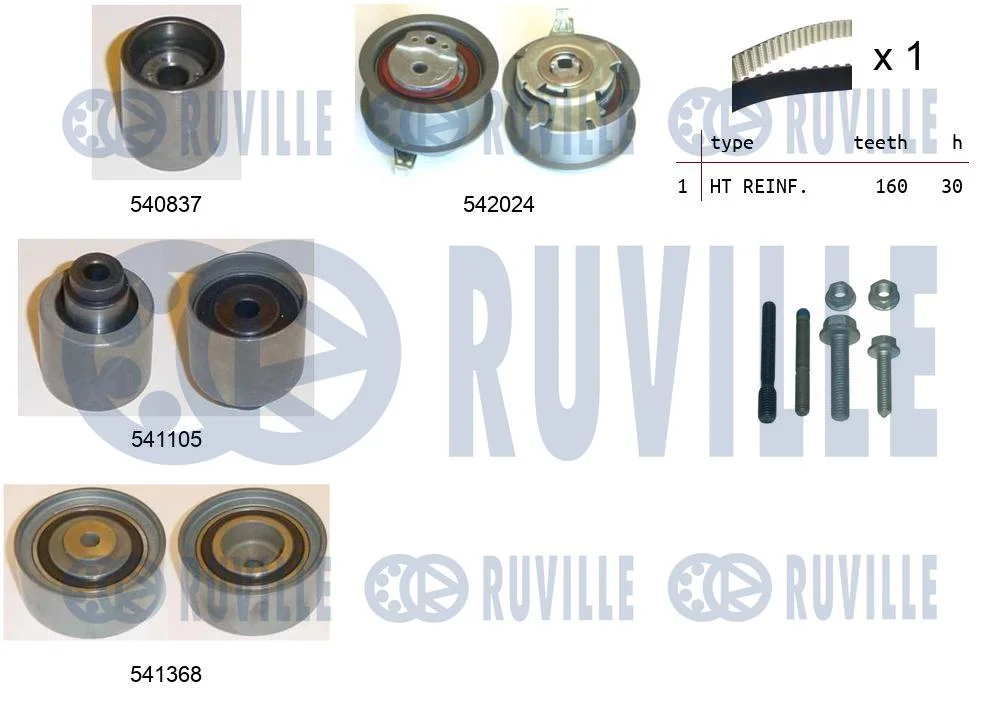 RUVILLE Kit de distribution complet pour A3/Golf V/Leon 2.0 TDI