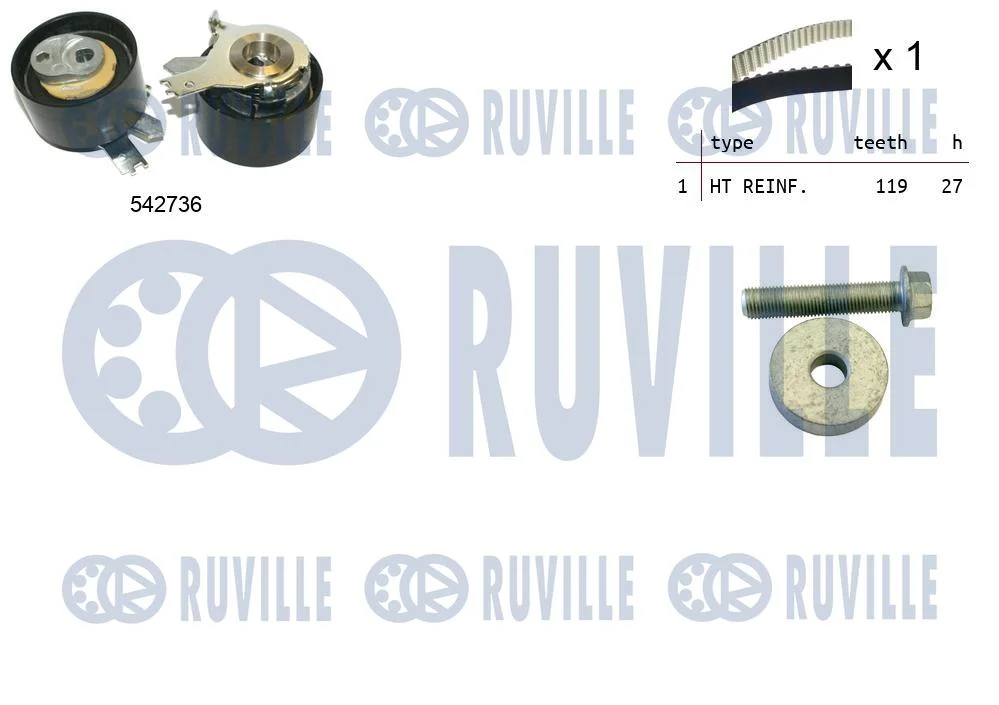 RUVILLE Kit de distribution complet pour 1.5 DCI 119 dents