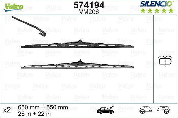 VALEO silencio vm206 x2 avant - classe v, vito