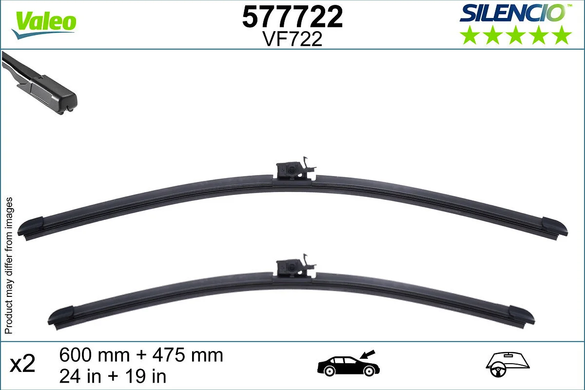 VALEO silencio vf722 x2 - balais d'essuie-glace avant mercedes-benz classe a