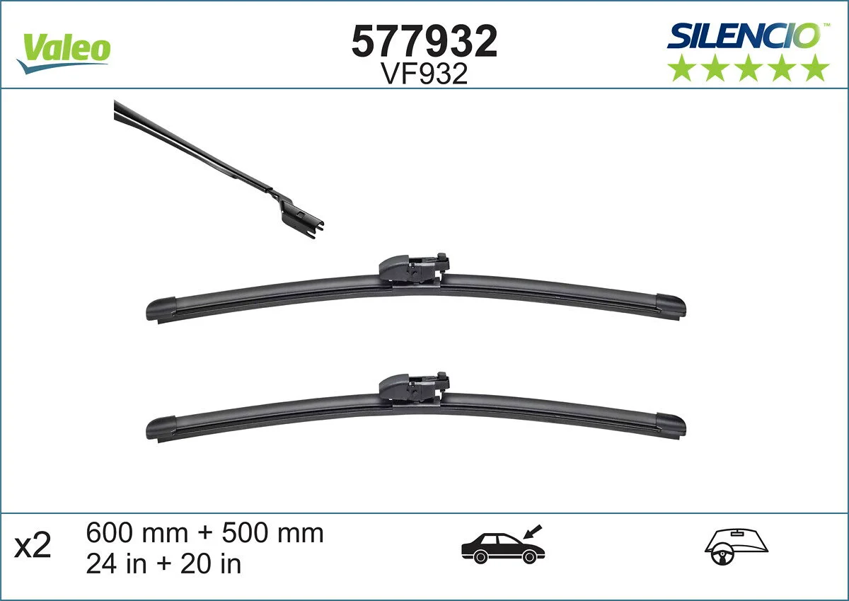 VALEO silencio vf932 x2 - balais d'essuie-glace discovery 5