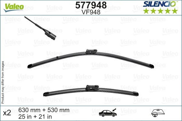 VALEO silencio vf948 x2 - balais d'essuie-glace avant kodiaq