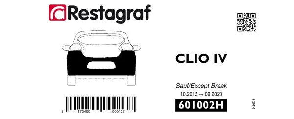 RESTAGRAF kit bouclier arrière clio iv b98