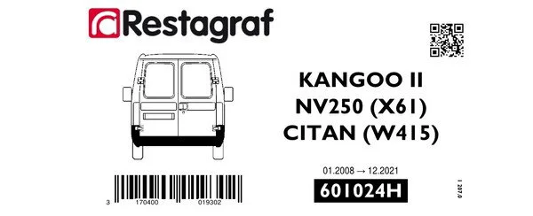 RESTAGRAF kit bouclier arrière kangoo ii