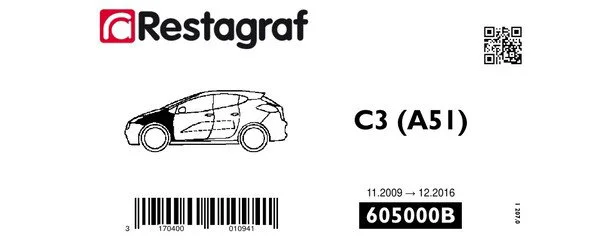 RESTAGRAF kit d'aile avant c3 a51 tt