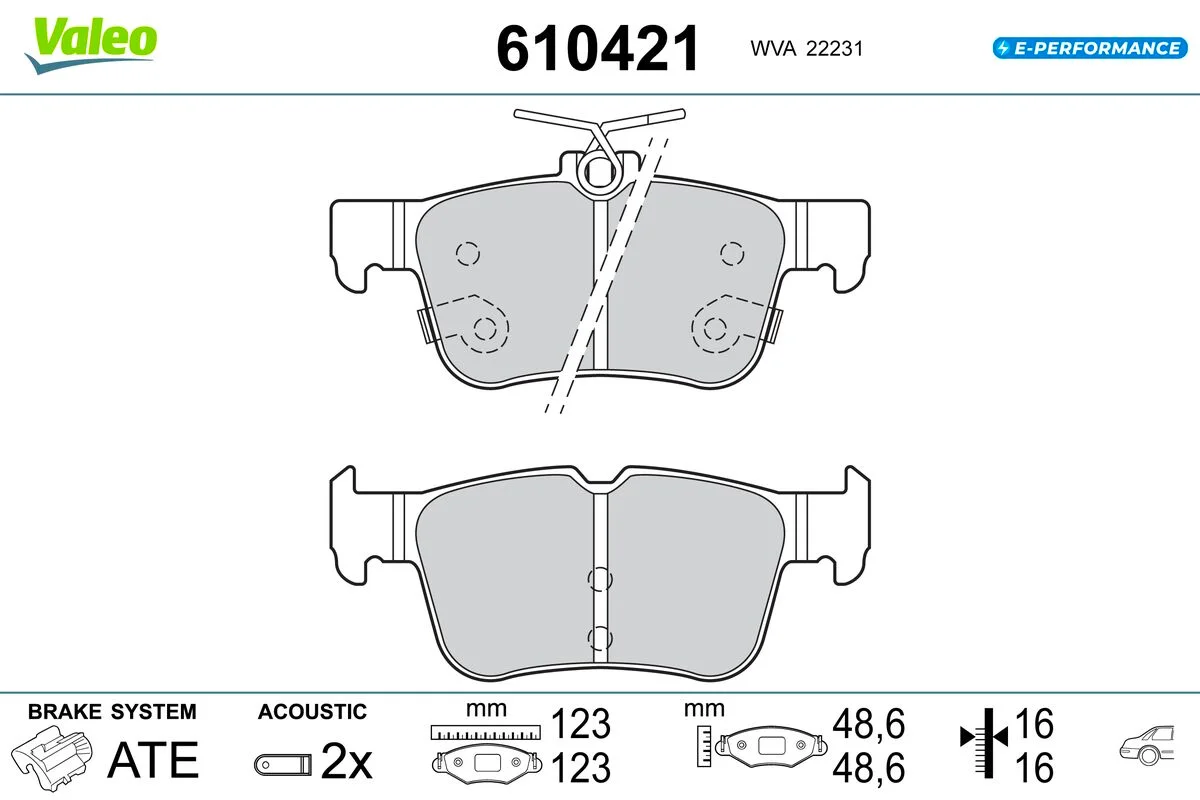 VALEO e-perf plaquettes de frein ford mondeo v arrière
