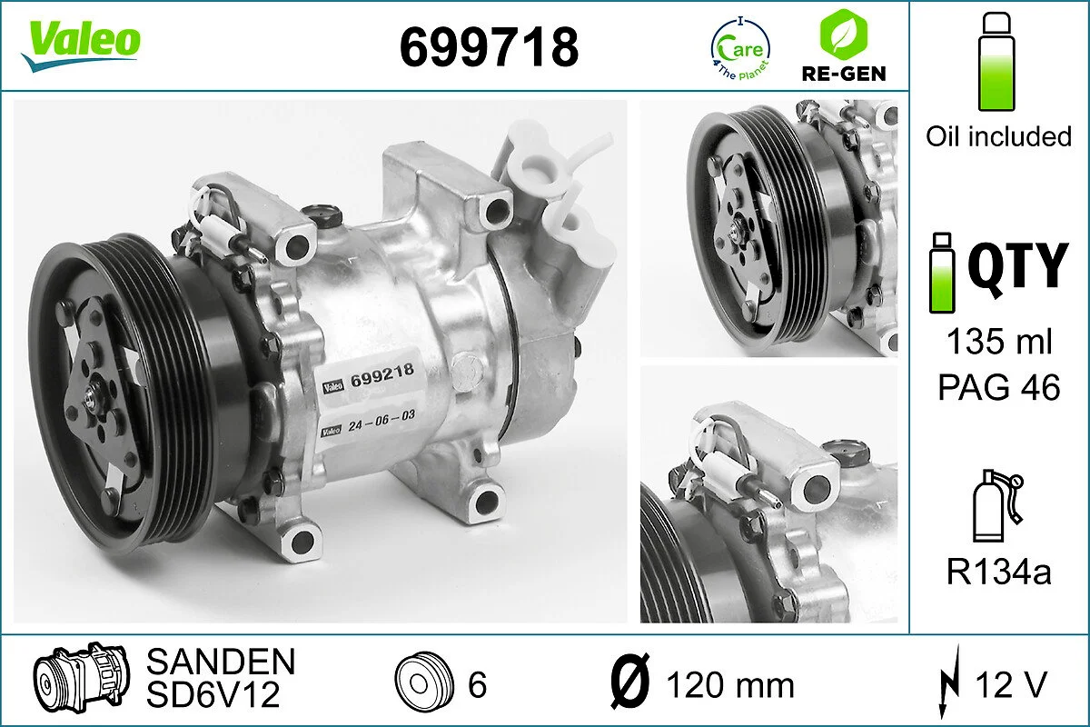 VALEO compresseur de climatisation échange standard renault clio ii, kangoo