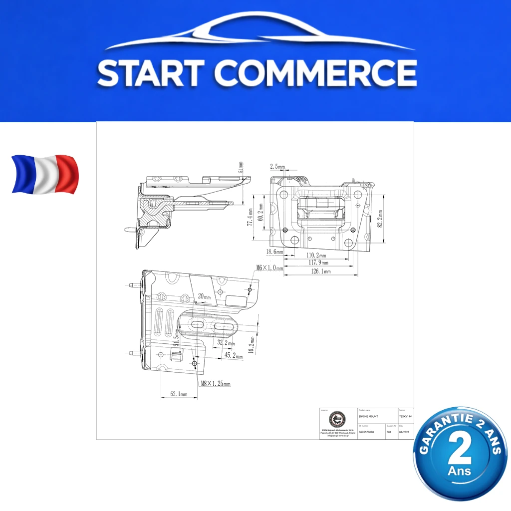 SKV support moteur gauche