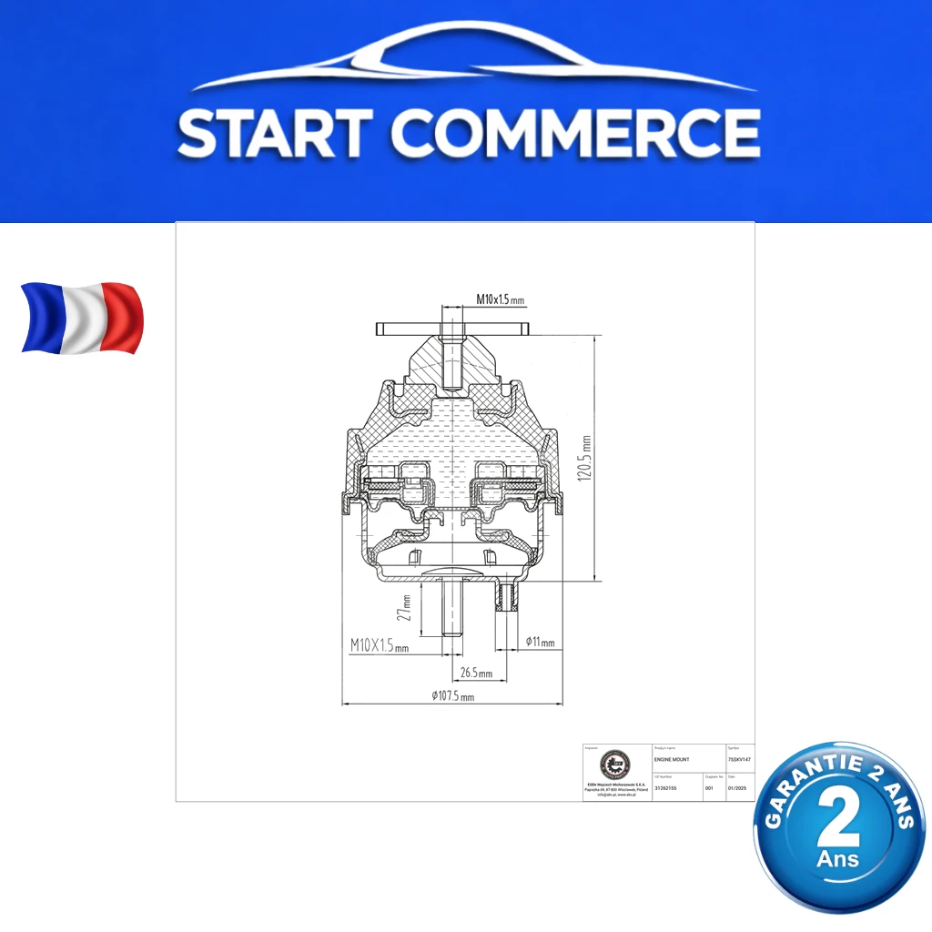 SKV support moteur arrière