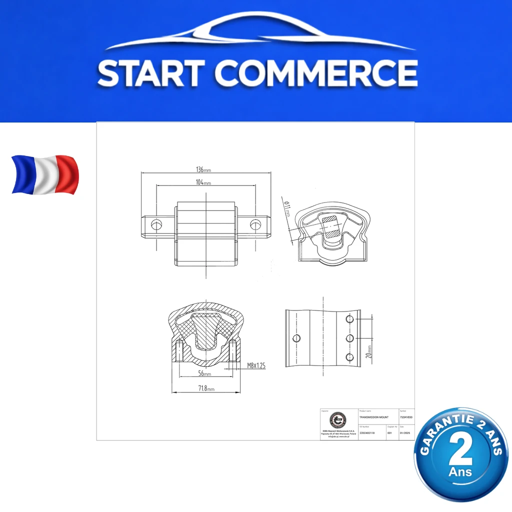 SKV Support de boîte de vitesses
