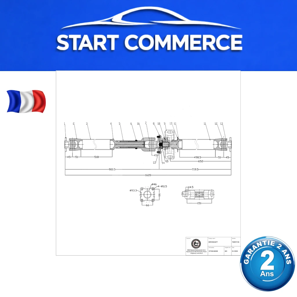 SKV Arbre de transmission