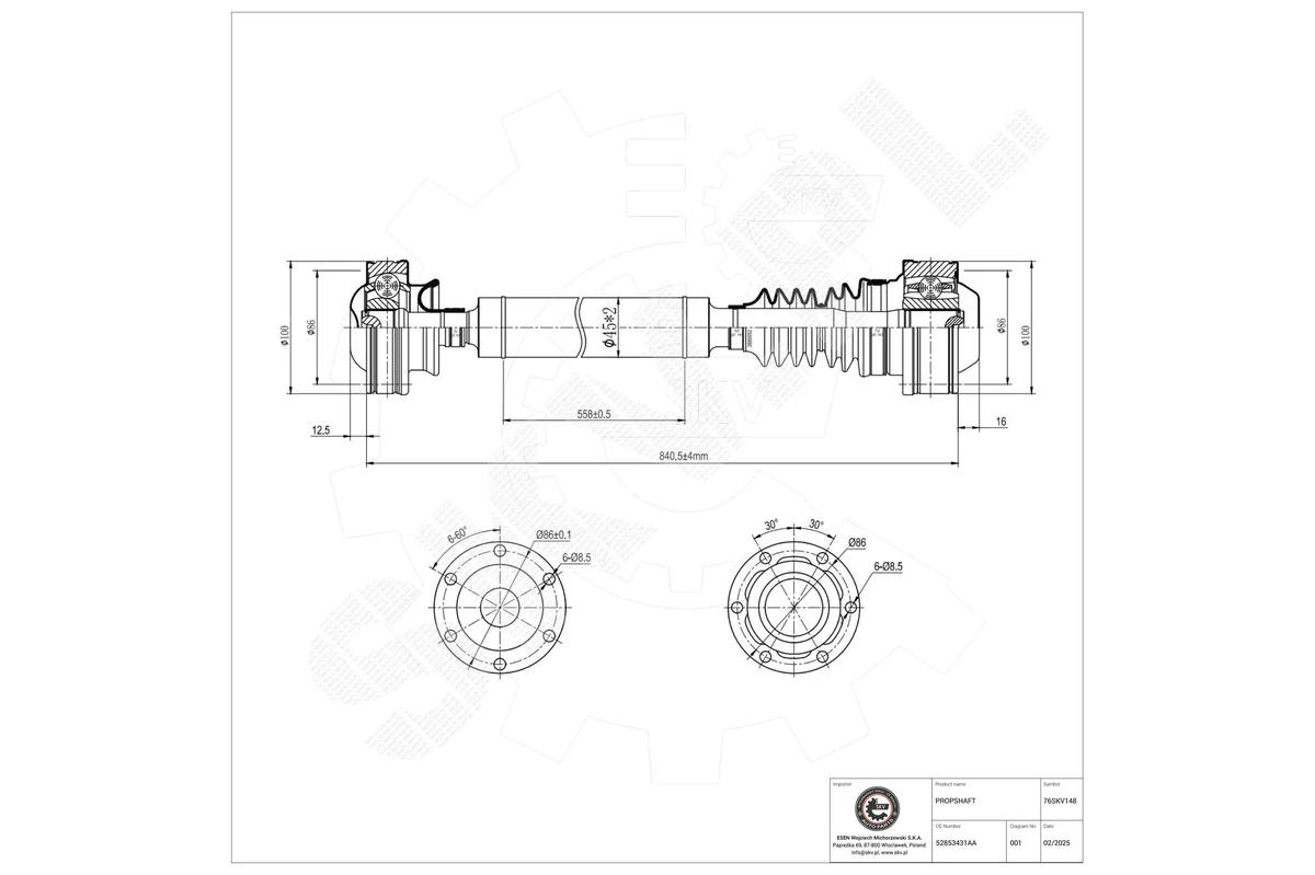 SKV Arbre de transmission