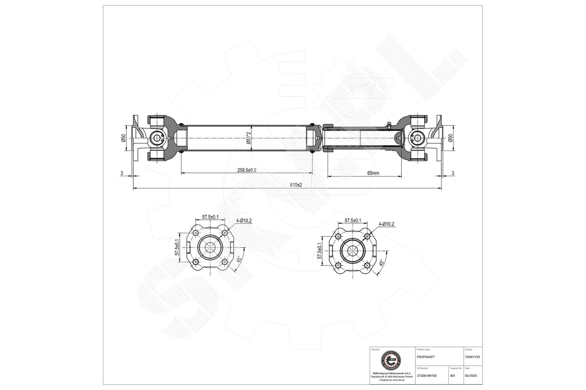 SKV Arbre de transmission