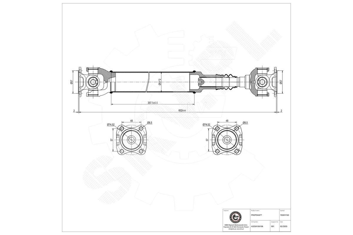 SKV Arbre de transmission