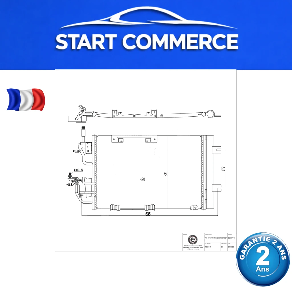 SKV Condenseur de climatisation