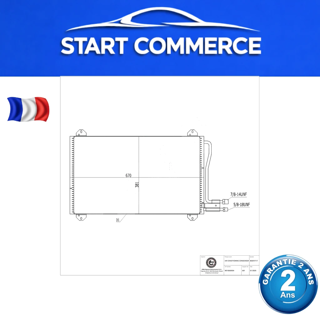 SKV Condenseur de climatisation