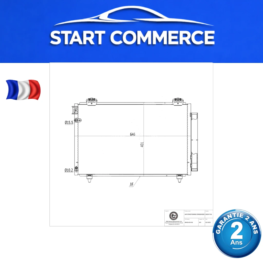 SKV Condenseur de climatisation TOYOTA Avensis