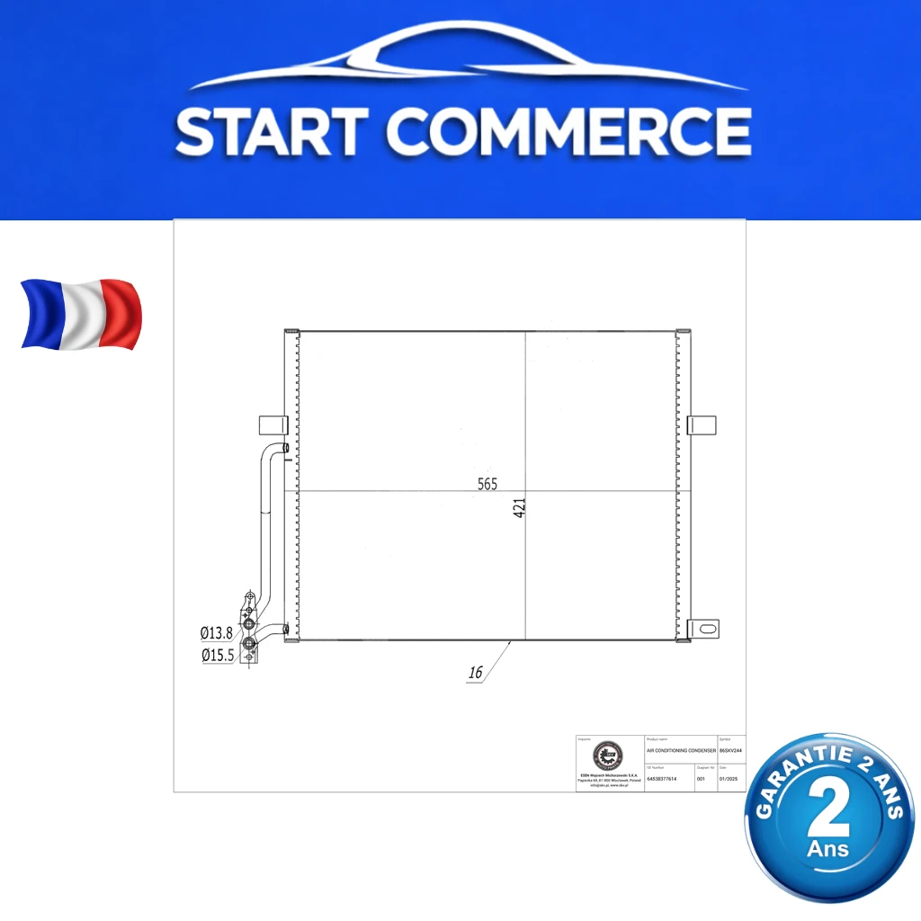 SKV Condenseur de climatisation