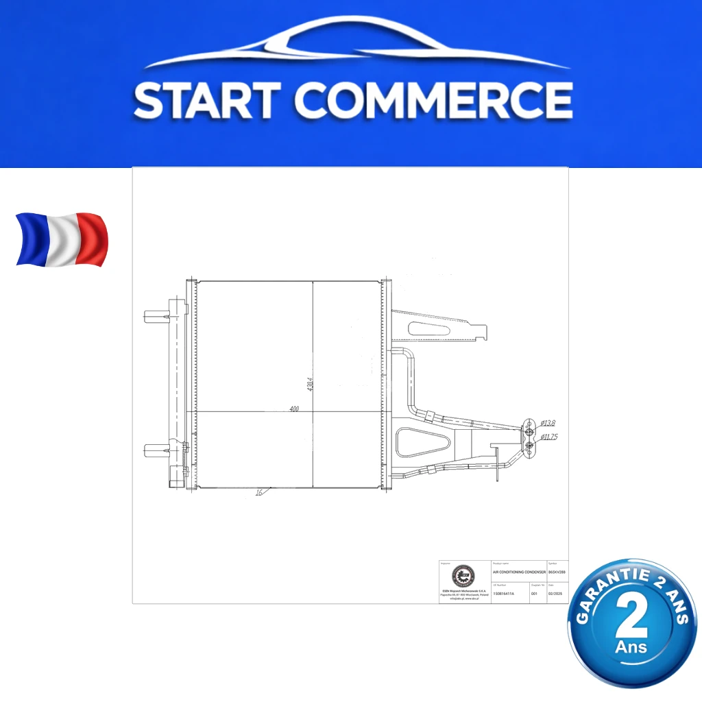 SKV Condenseur de climatisation