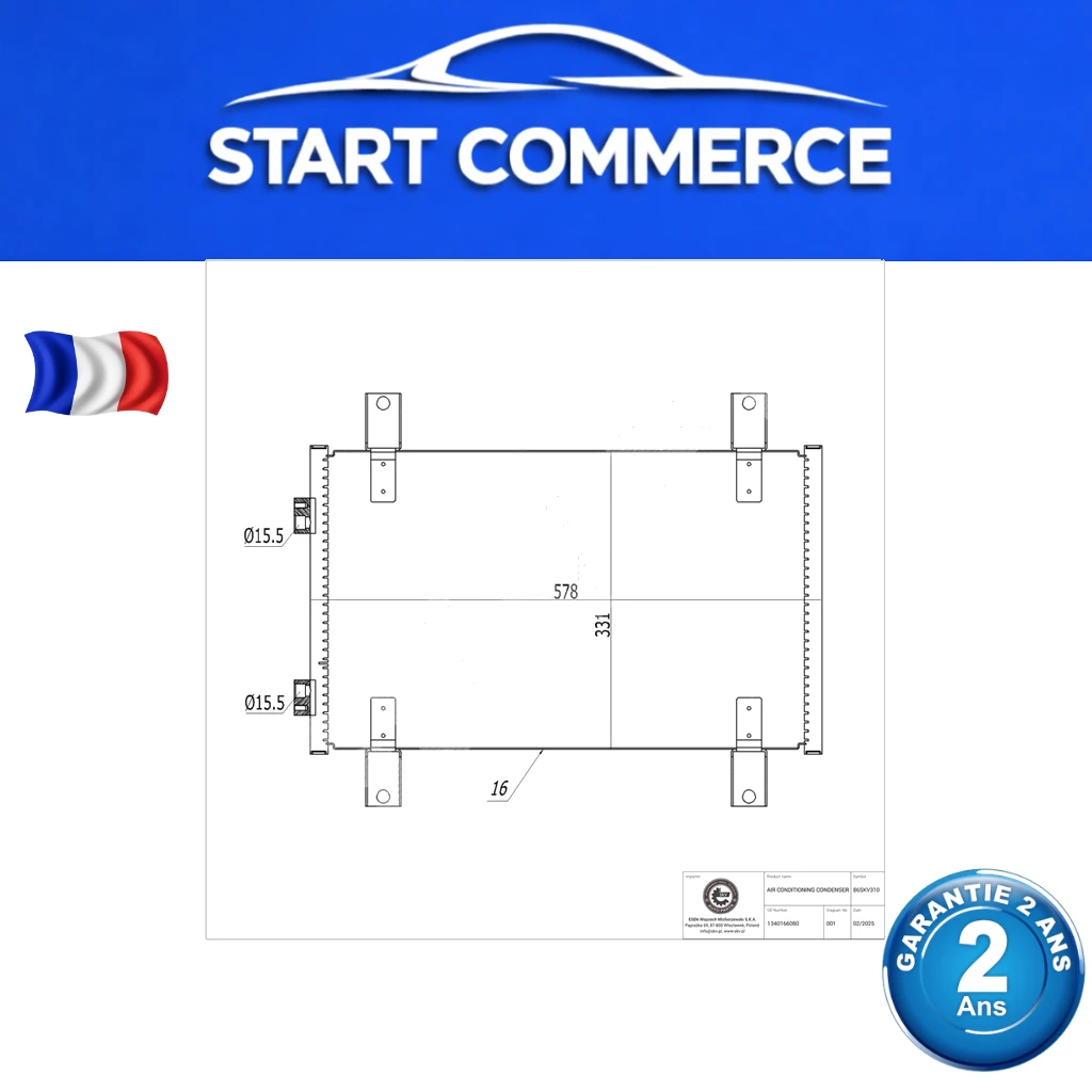 SKV Condenseur de climatisation