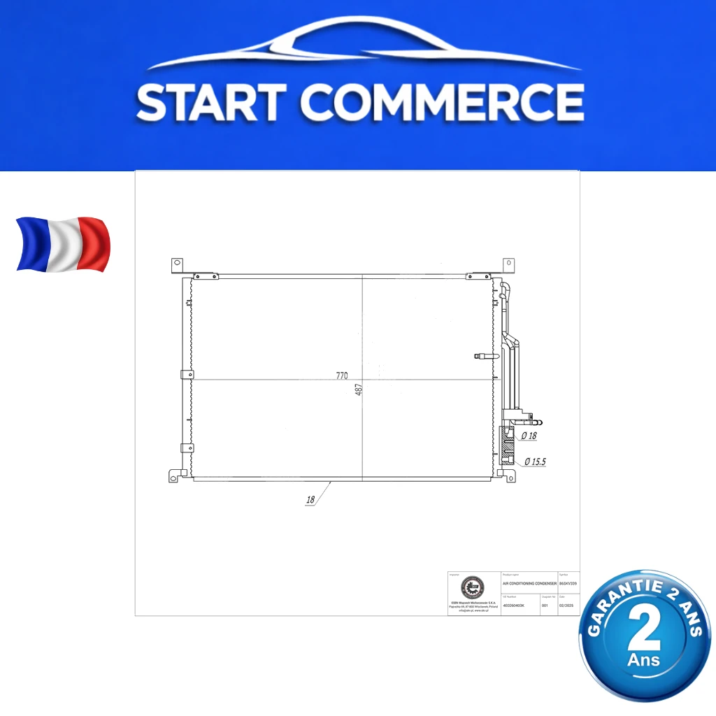 SKV Condenseur de climatisation