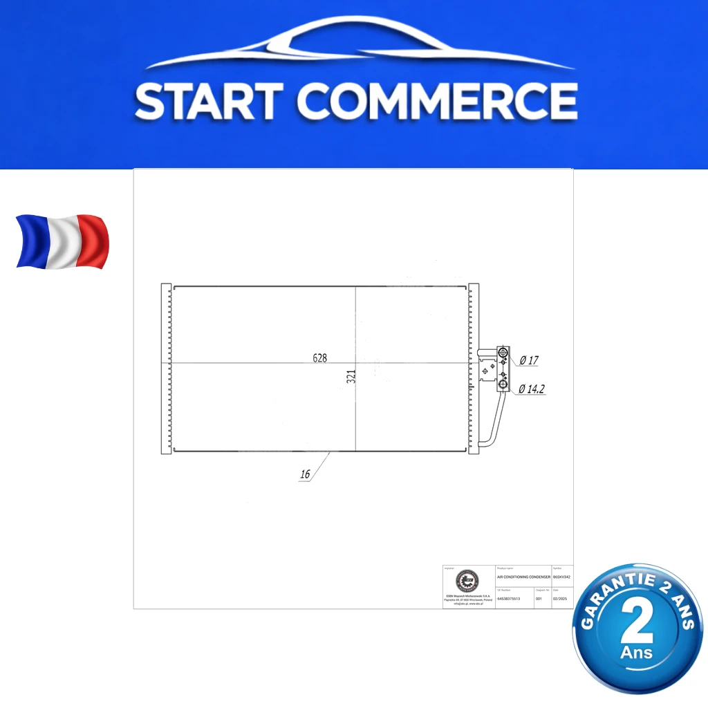 SKV Condenseur de climatisation