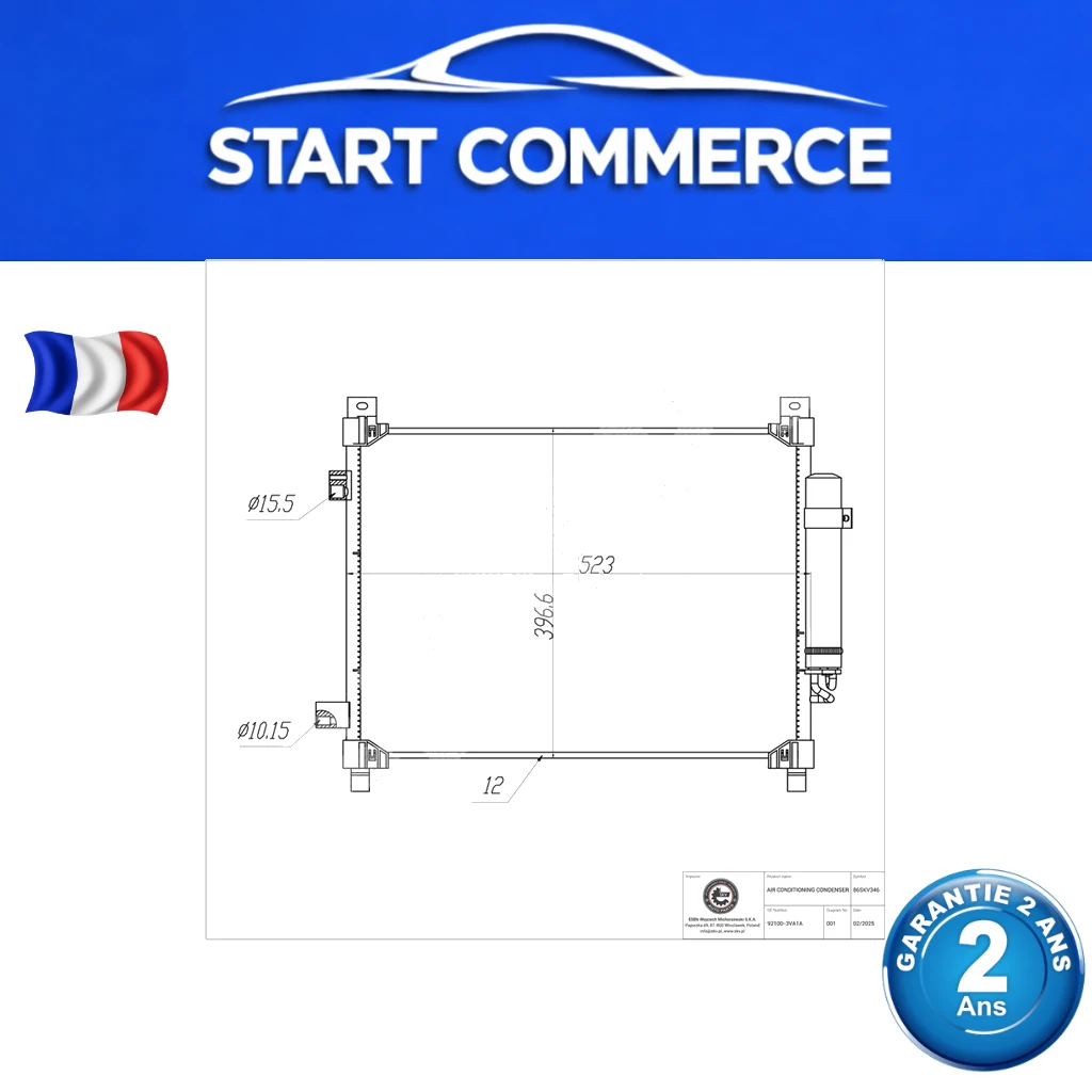 SKV Condenseur de climatisation