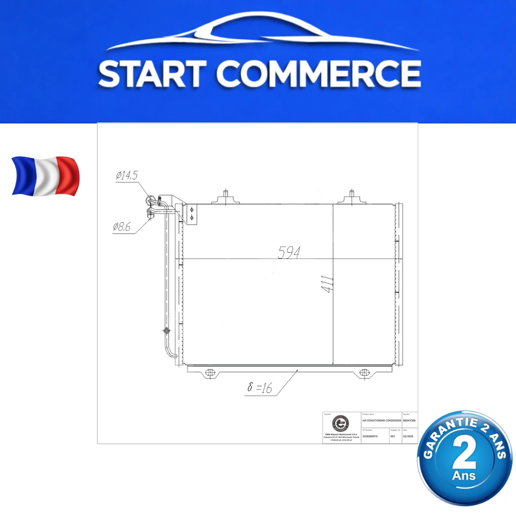 SKV Condenseur de climatisation