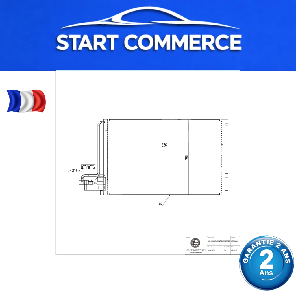 SKV Condenseur de climatisation