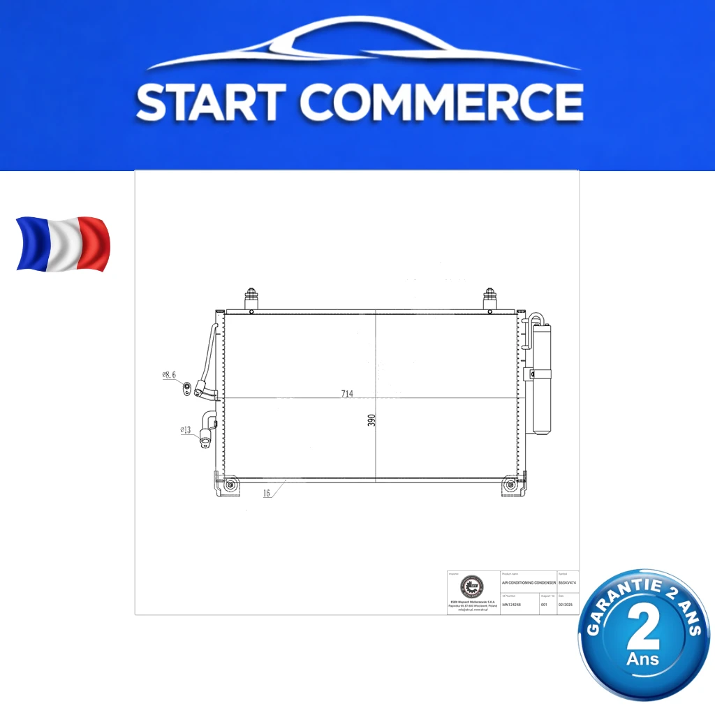 SKV Condenseur de climatisation MITSUBISHI Outlander I