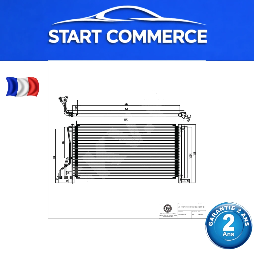 SKV Condenseur de climatisation HYUNDAI Sonata V / KIA Magentis II