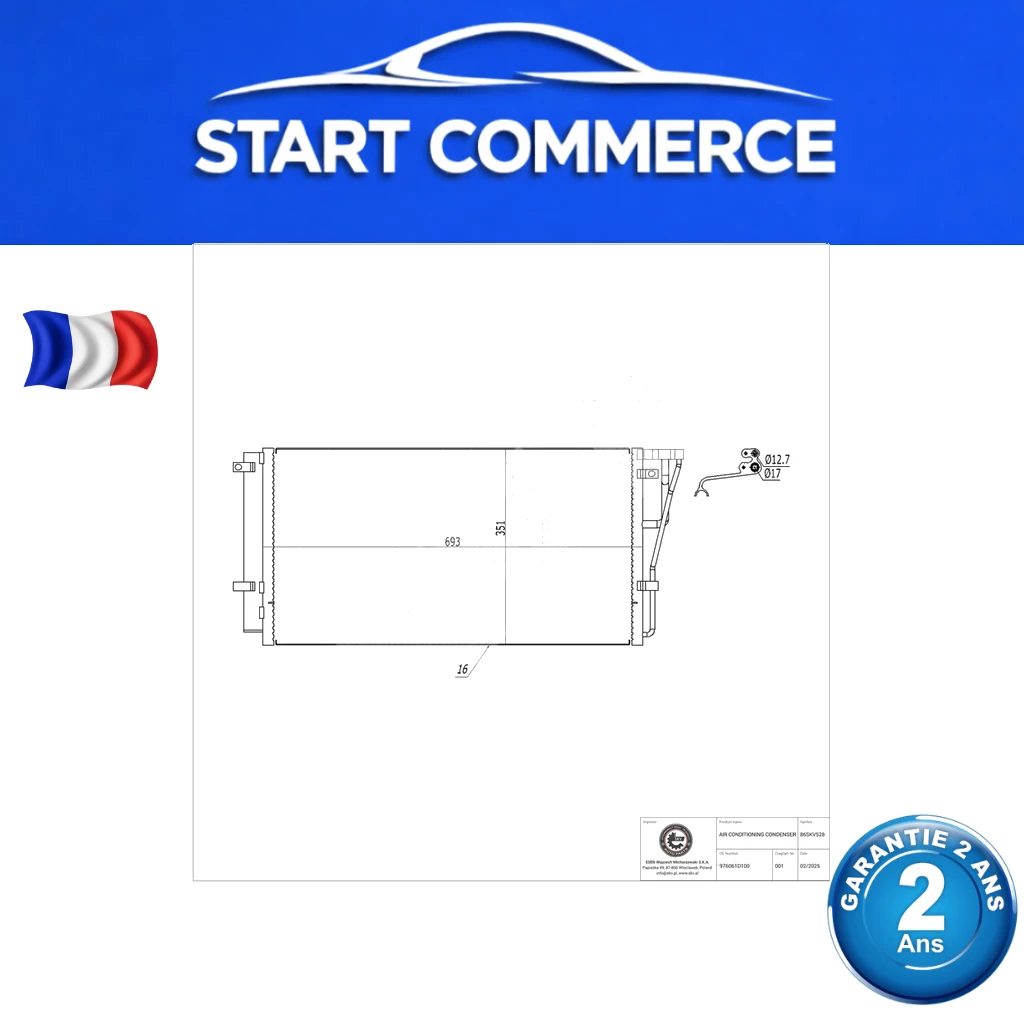 SKV Condenseur de climatisation