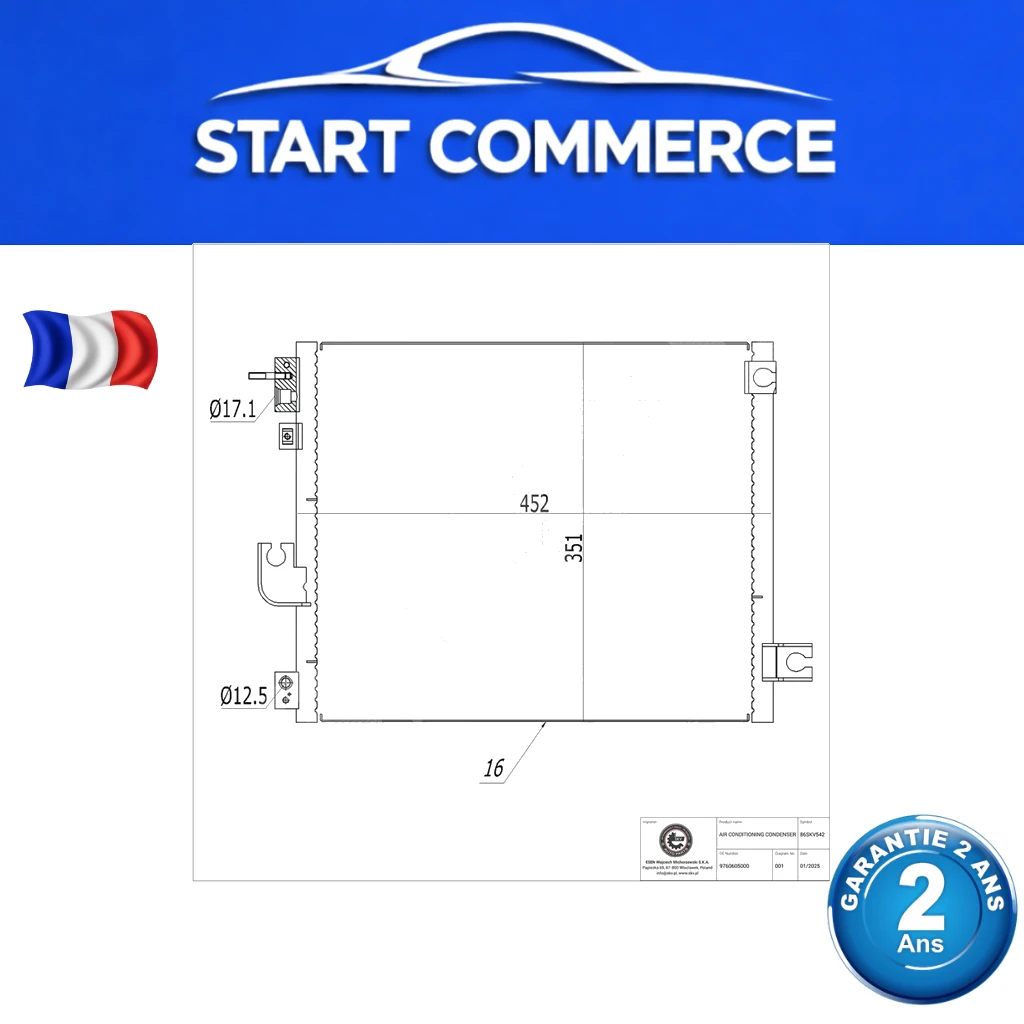 SKV Condenseur de climatisation HYUNDAI Atos