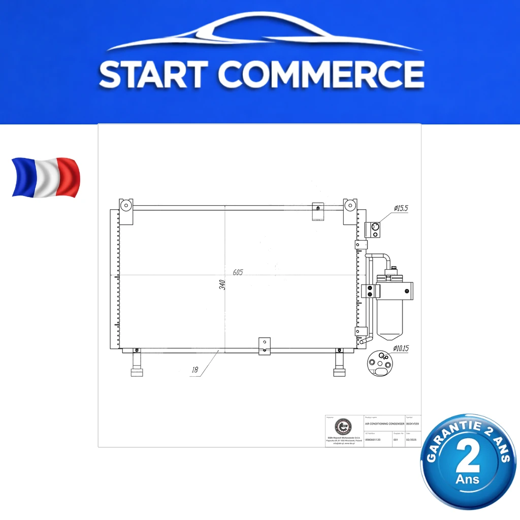 SKV Condenseur de climatisation